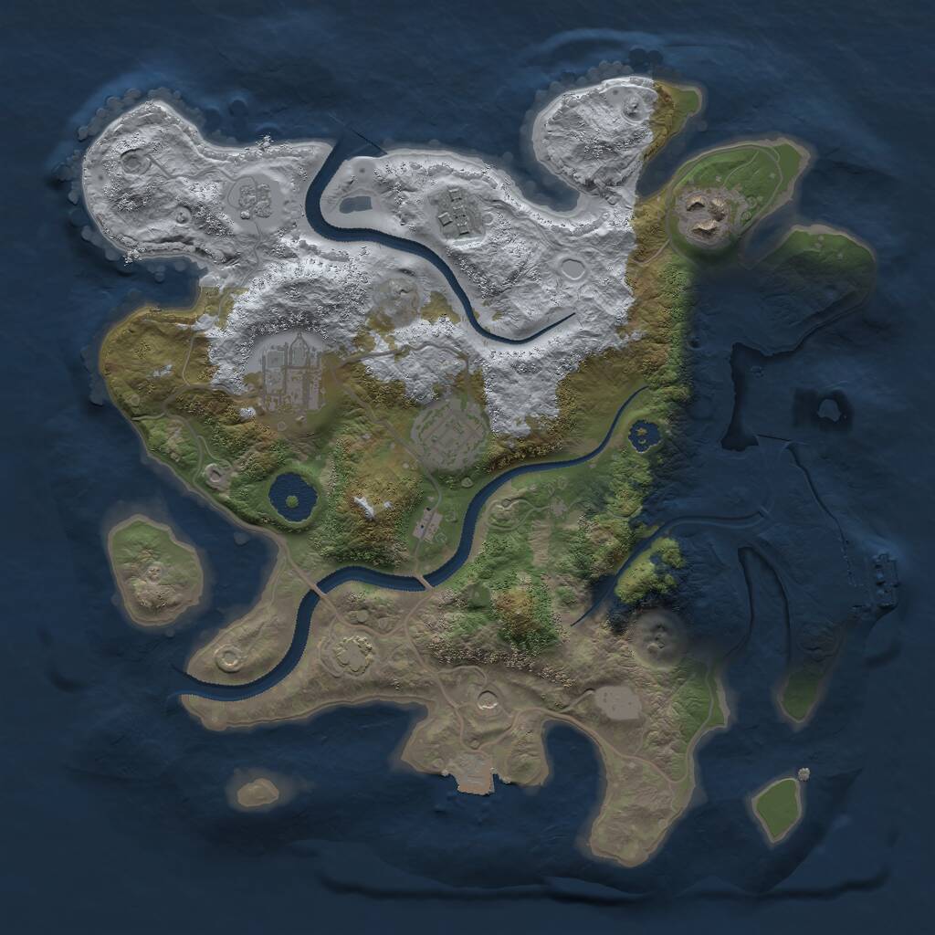 Rust Map: Procedural Map, Size: 3005, Seed: 312, 9 Monuments