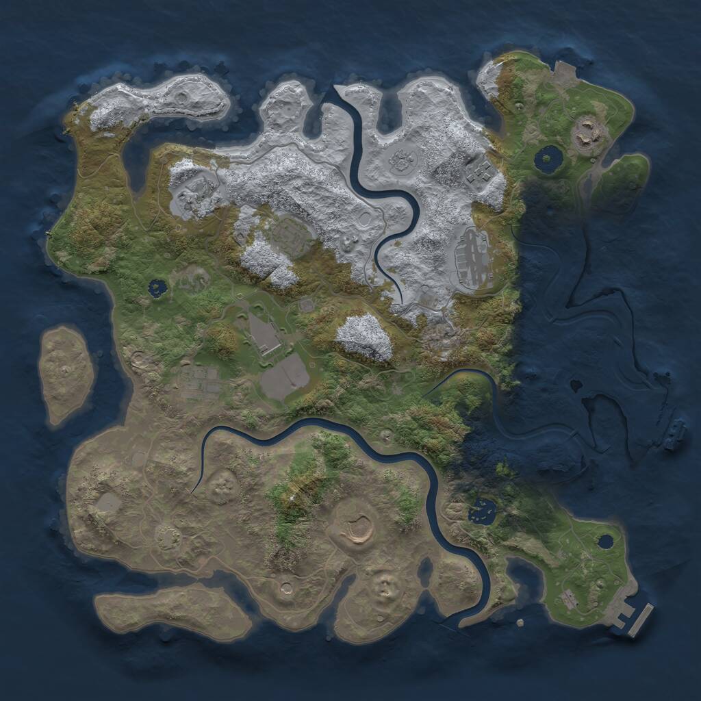 Rust Map: Procedural Map, Size: 3800, Seed: 41987, 15 Monuments