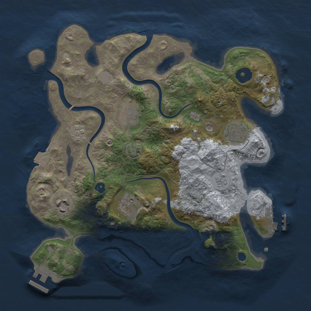 Rust Map: Procedural Map, Size: 3000, Seed: 5627940, 11 Monuments