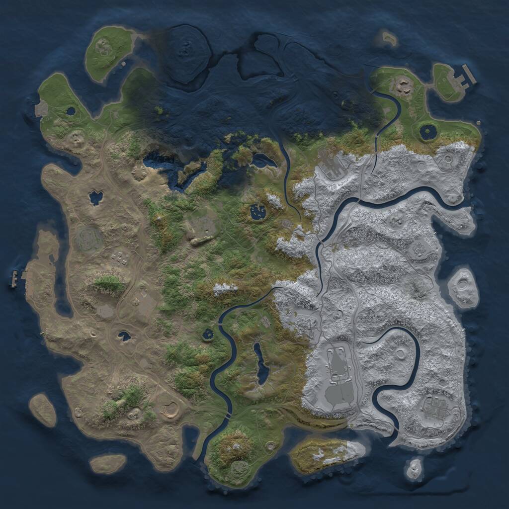 Rust Map: Procedural Map, Size: 4750, Seed: 221331799, 17 Monuments