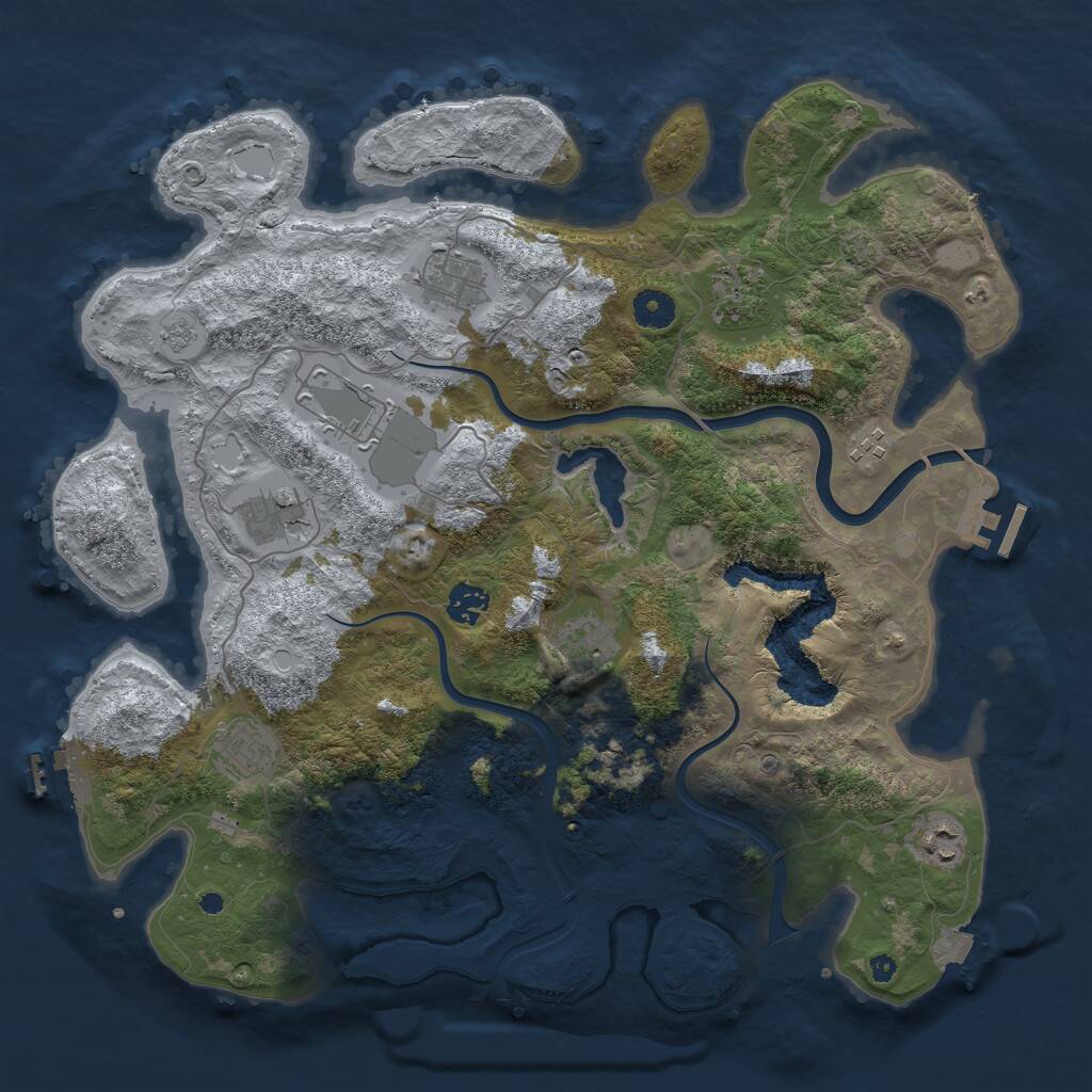 Rust Map: Procedural Map, Size: 4000, Seed: 2147060381, 15 Monuments