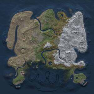 Thumbnail Rust Map: Procedural Map, Size: 3600, Seed: 1869410301, 16 Monuments