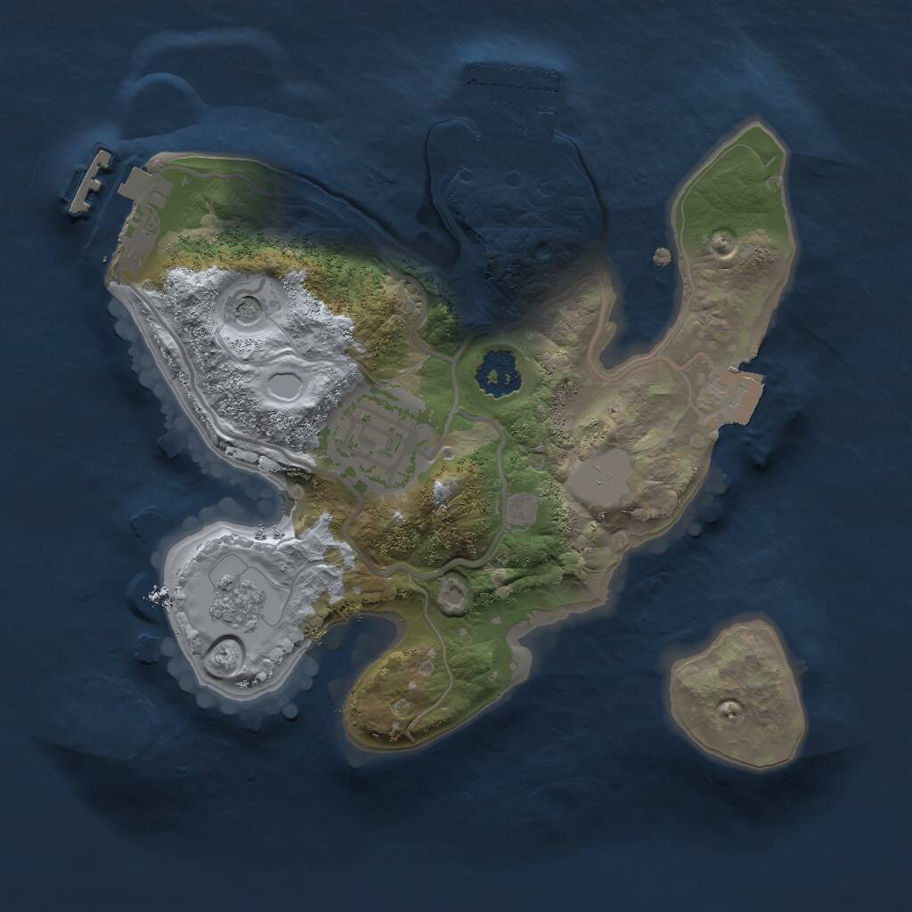 Rust Map: Procedural Map, Size: 2000, Seed: 12346265, 6 Monuments