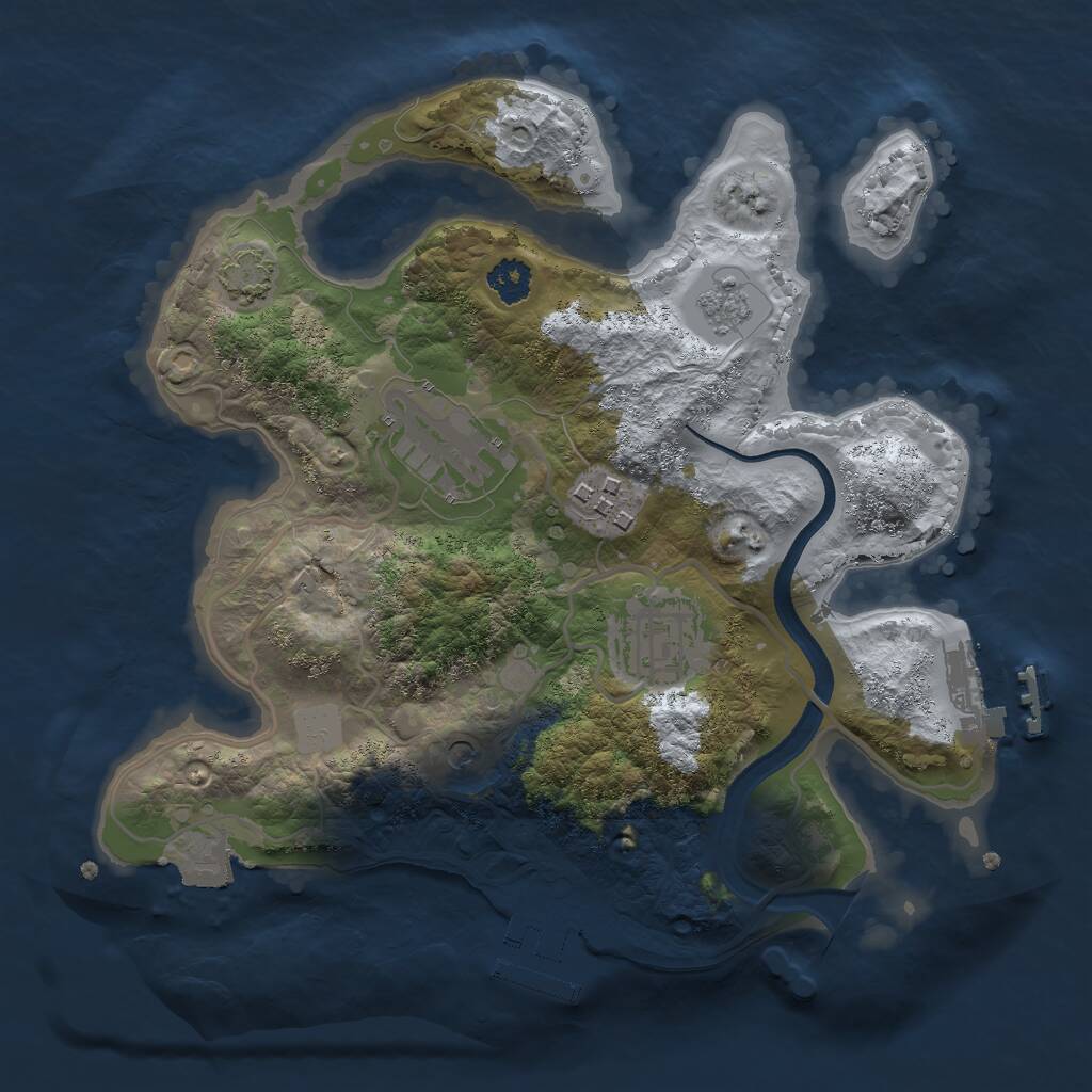 Rust Map: Procedural Map, Size: 2500, Seed: 31475, 9 Monuments