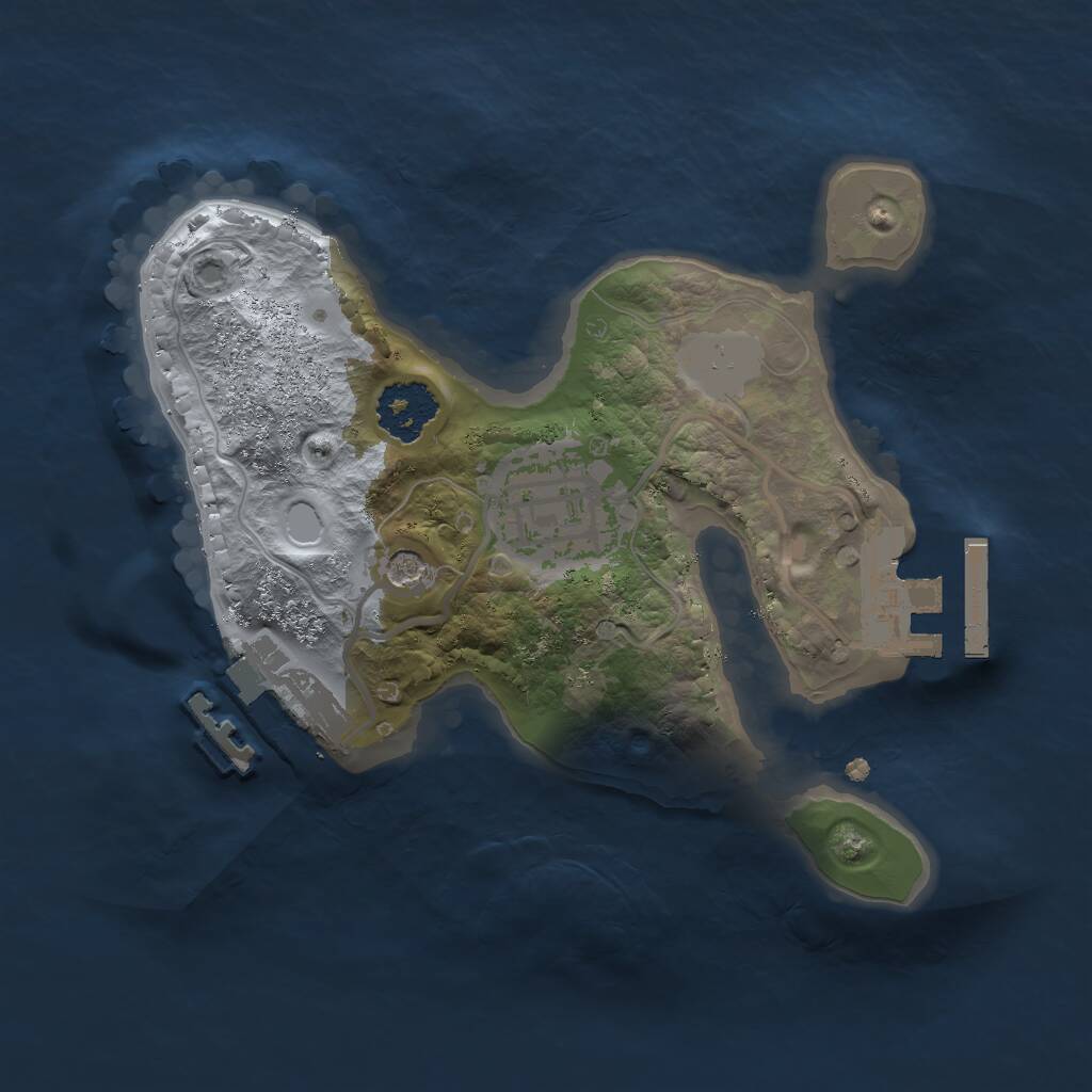 Rust Map: Procedural Map, Size: 1850, Seed: 32516723, 5 Monuments