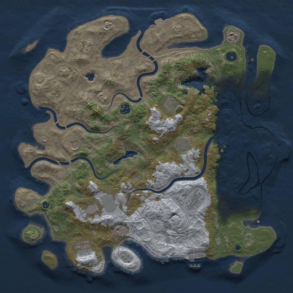 Rust Map: Procedural Map, Size: 4300, Seed: 287175241, 16 Monuments