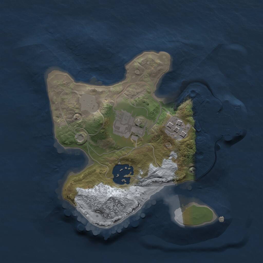 Rust Map: Procedural Map, Size: 1850, Seed: 43586345, 5 Monuments