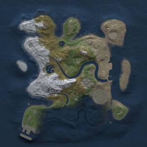 Thumbnail Rust Map: Procedural Map, Size: 2500, Seed: 1222874814, 6 Monuments