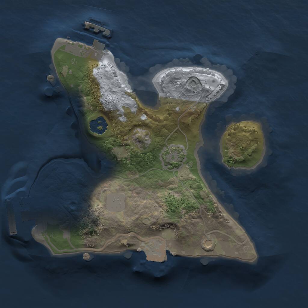 Rust Map: Procedural Map, Size: 1750, Seed: 1574033251, 4 Monuments