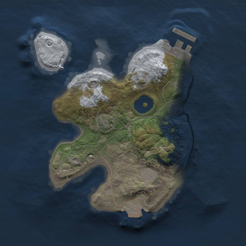 Rust Map: Procedural Map, Size: 2000, Seed: 65432345, 3 Monuments