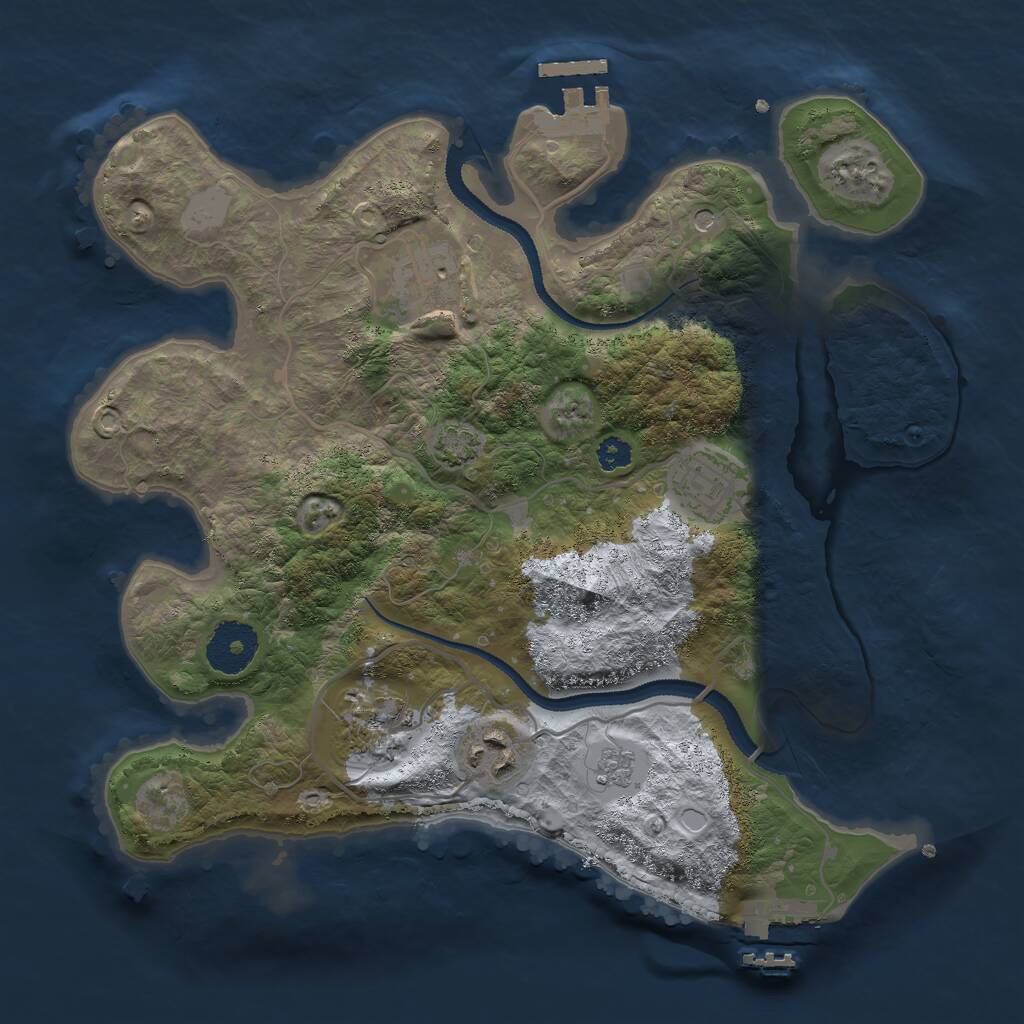 Rust Map: Procedural Map, Size: 3000, Seed: 1170208533, 10 Monuments