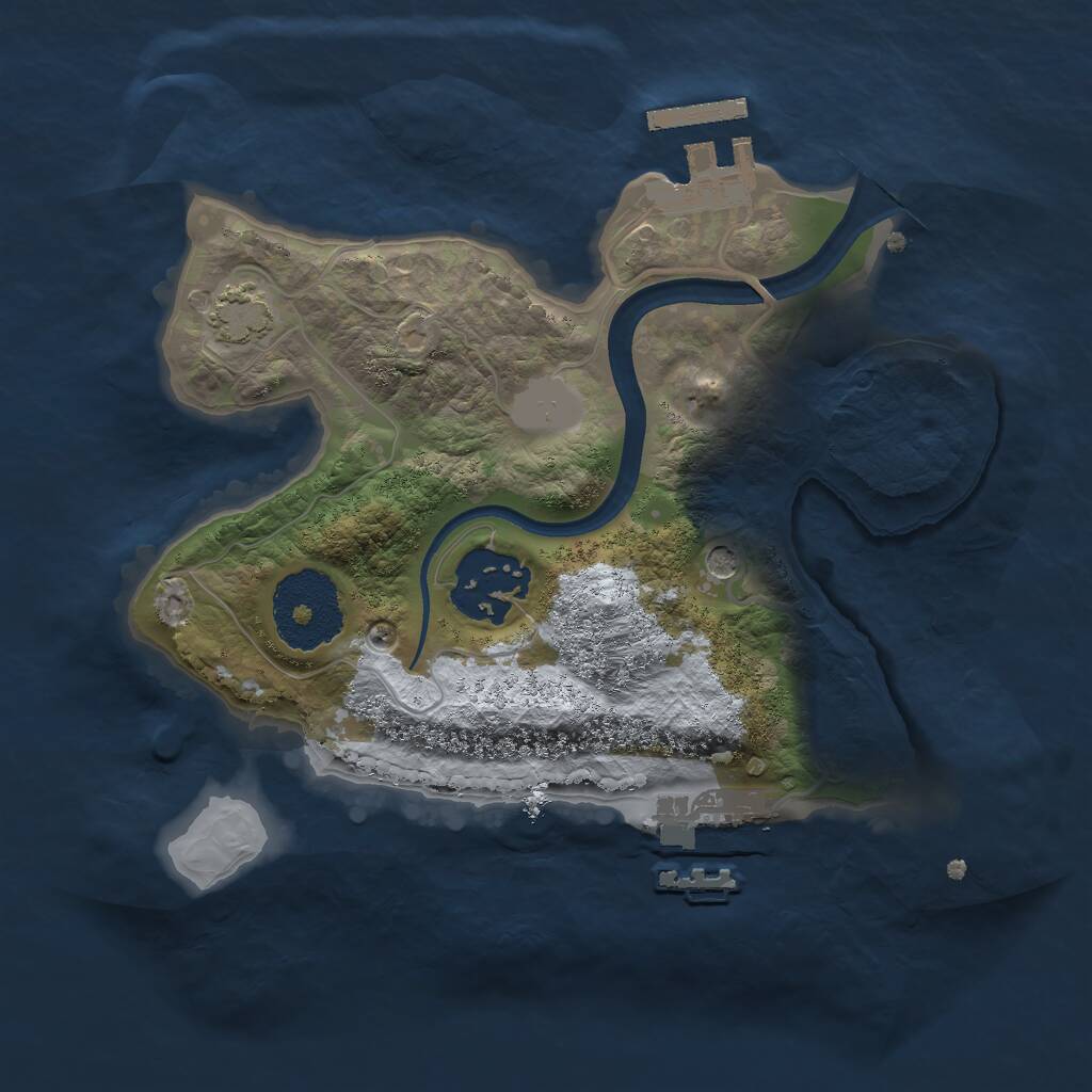 Rust Map: Procedural Map, Size: 2200, Seed: 977314243, 6 Monuments
