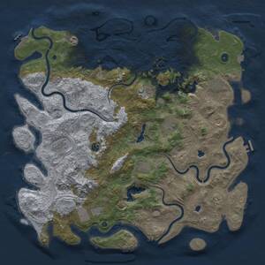 Thumbnail Rust Map: Procedural Map, Size: 5000, Seed: 998191177, 17 Monuments
