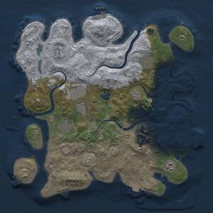 Thumbnail Rust Map: Procedural Map, Size: 3500, Seed: 34639, 14 Monuments