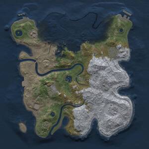 Thumbnail Rust Map: Procedural Map, Size: 3300, Seed: 282828, 13 Monuments