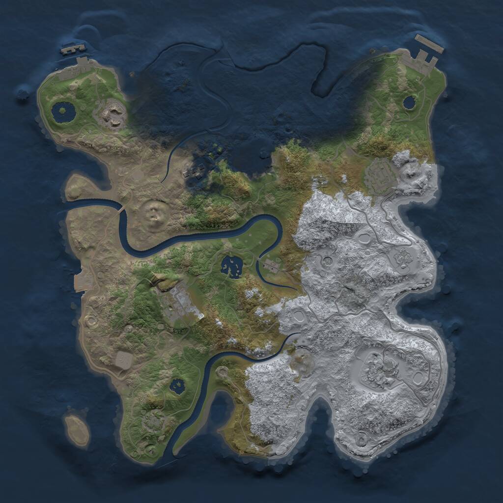 Rust Map: Procedural Map, Size: 3300, Seed: 282828, 13 Monuments