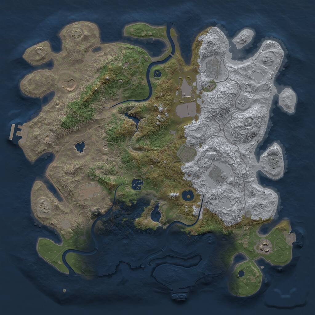 Rust Map: Procedural Map, Size: 4000, Seed: 623283742, 15 Monuments