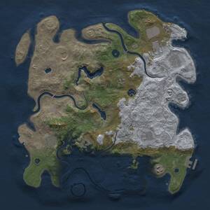 Thumbnail Rust Map: Procedural Map, Size: 4000, Seed: 1677538523, 16 Monuments