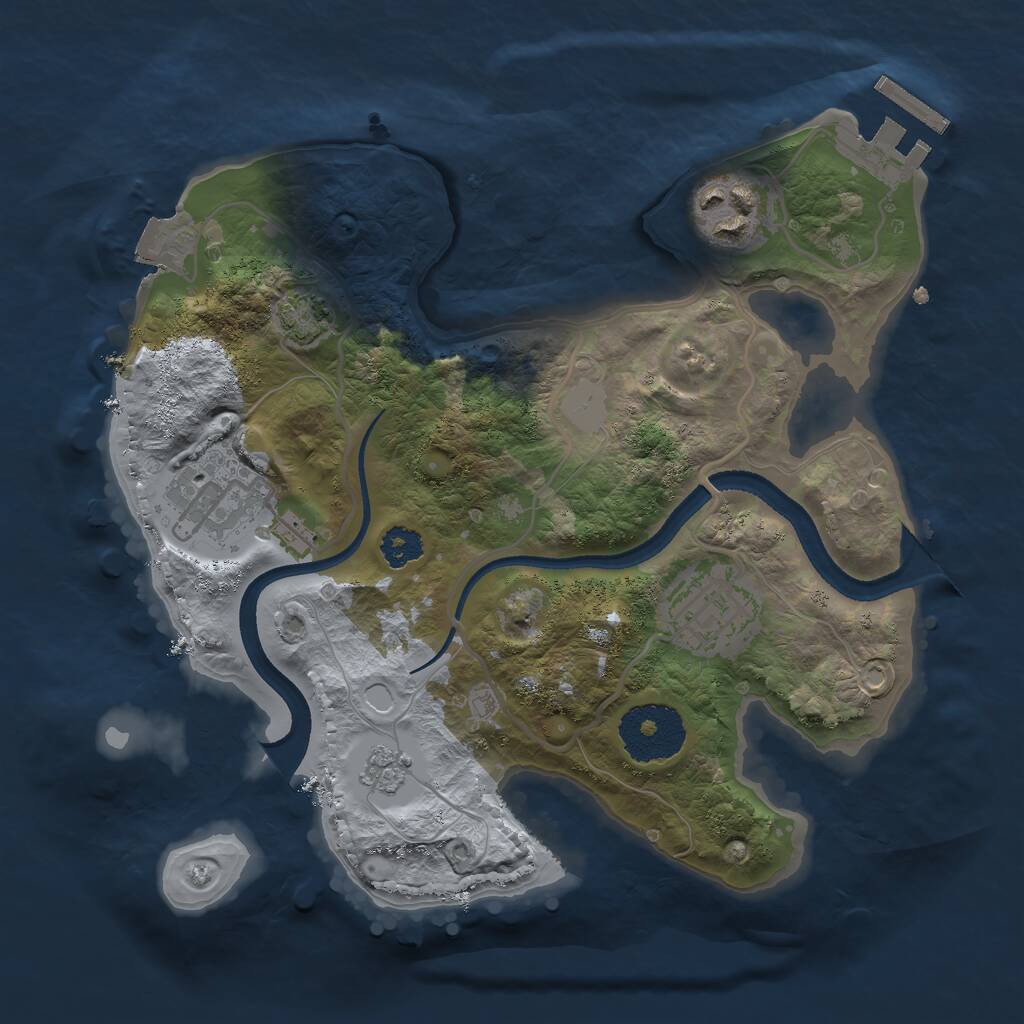 Rust Map: Procedural Map, Size: 2500, Seed: 761713477, 7 Monuments