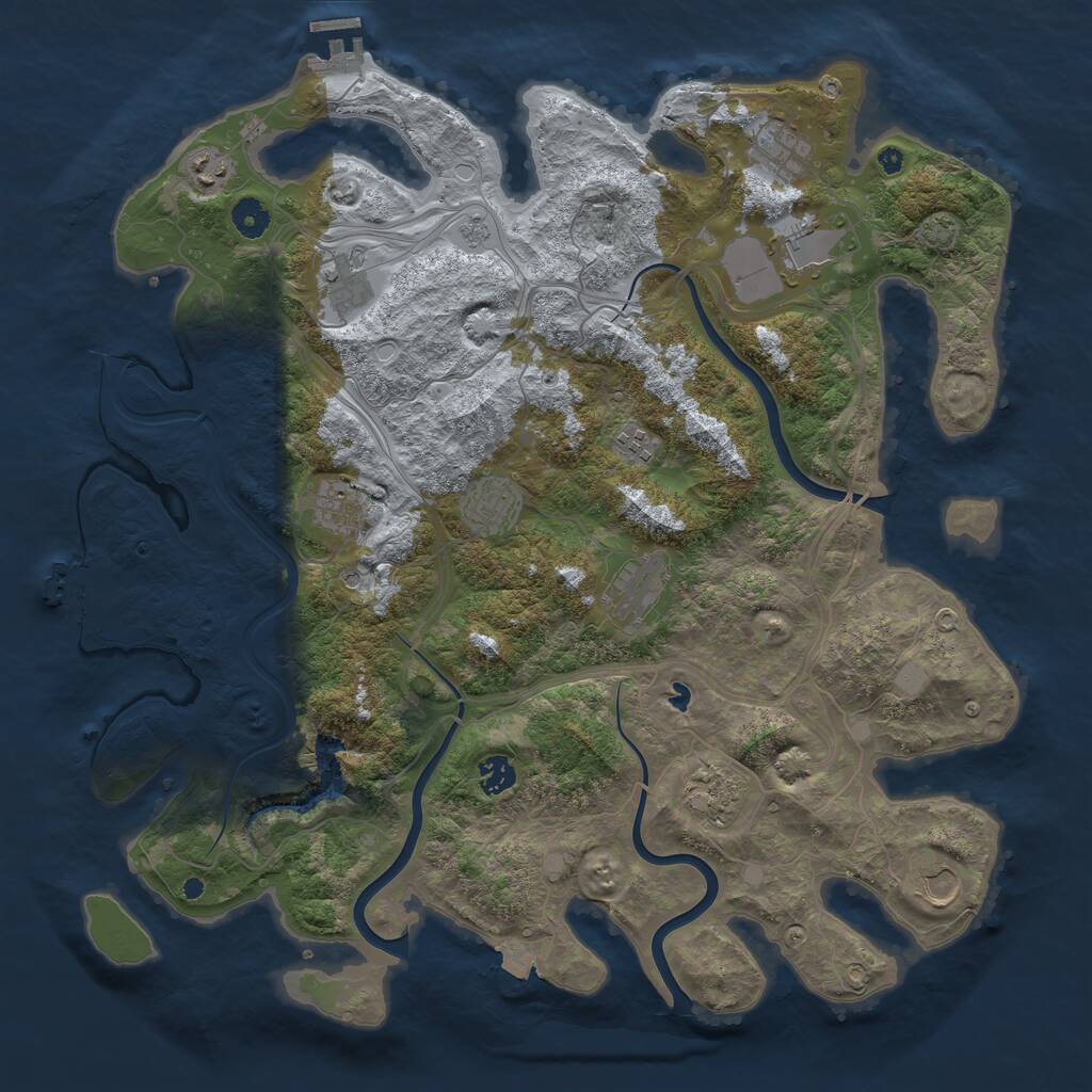 Rust Map: Procedural Map, Size: 4300, Seed: 1904694598, 17 Monuments