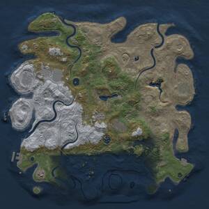 Thumbnail Rust Map: Procedural Map, Size: 4300, Seed: 208047311, 15 Monuments