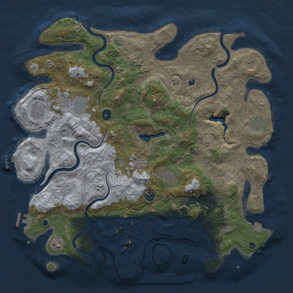 Rust Map: Procedural Map, Size: 4300, Seed: 208047311, 15 Monuments