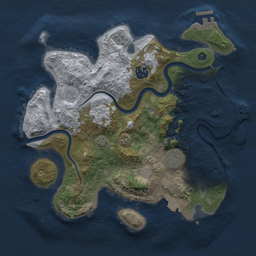 Rust Map: Procedural Map, Size: 3000, Seed: 49118, 9 Monuments