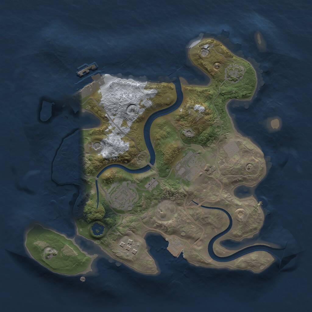 Rust Map: Procedural Map, Size: 2500, Seed: 21456, 7 Monuments