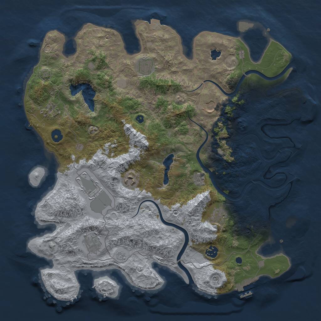 Rust Map: Procedural Map, Size: 4000, Seed: 8484848, 15 Monuments