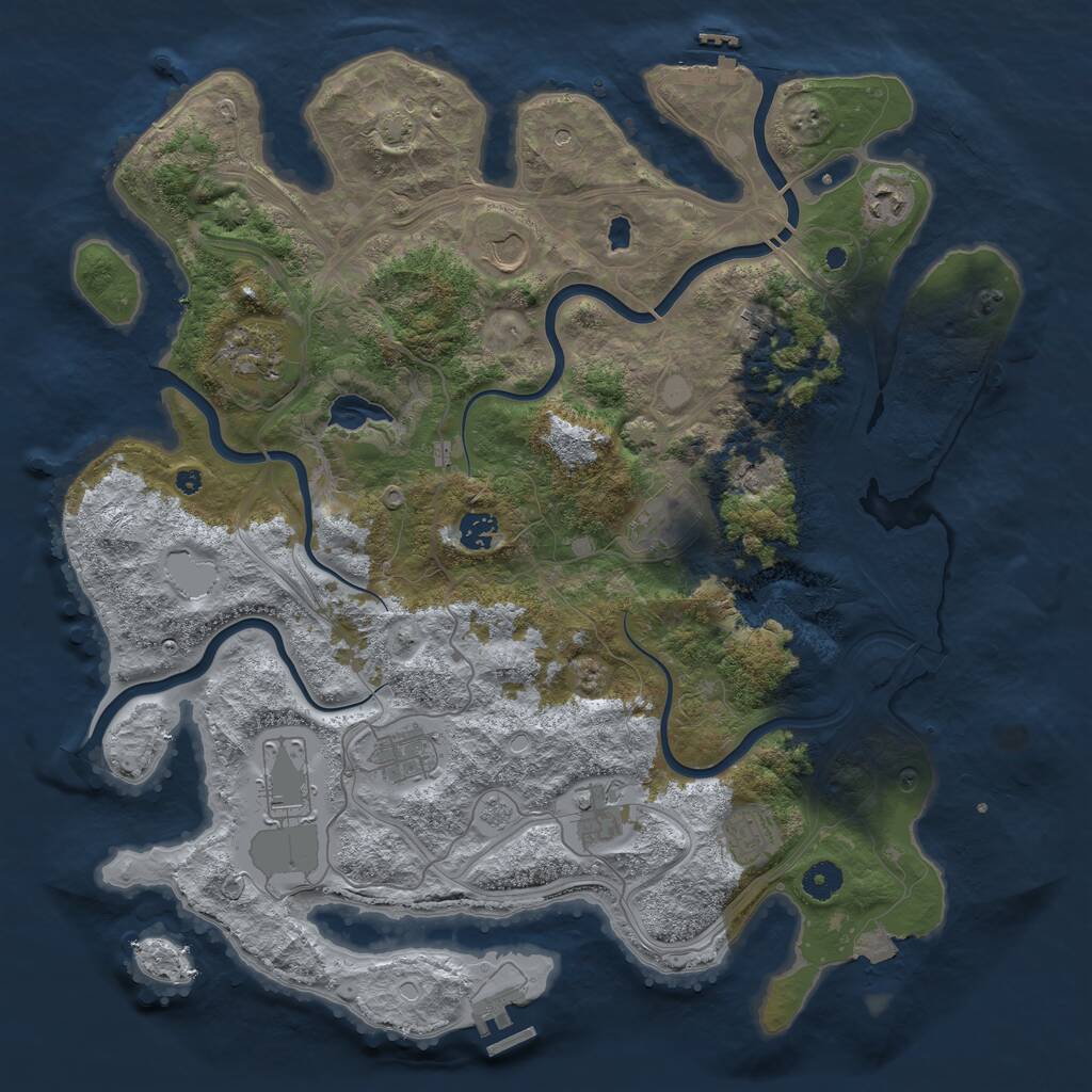 Rust Map: Procedural Map, Size: 4250, Seed: 2334, 16 Monuments