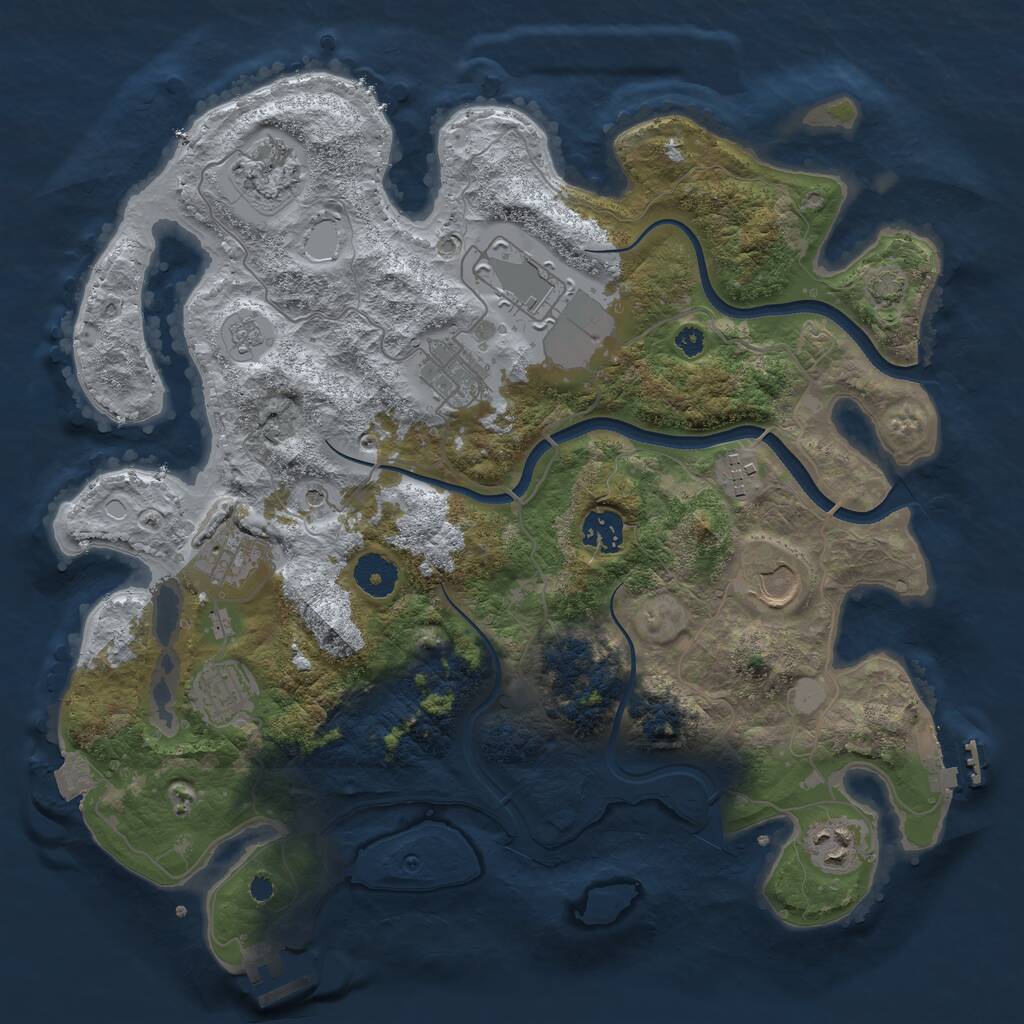 Rust Map: Procedural Map, Size: 3600, Seed: 1675503958, 15 Monuments