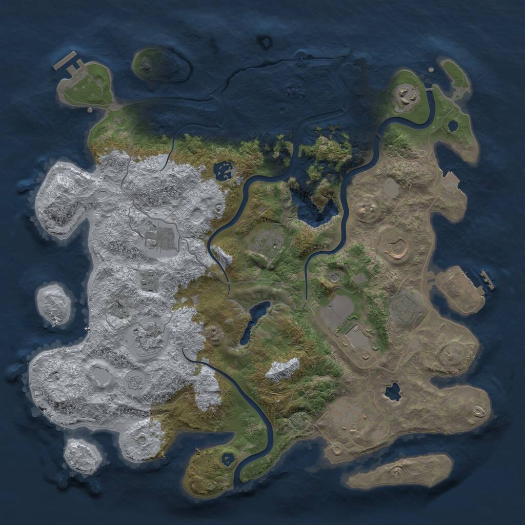 Rust Map: Procedural Map, Size: 4000, Seed: 1948337299, 16 Monuments
