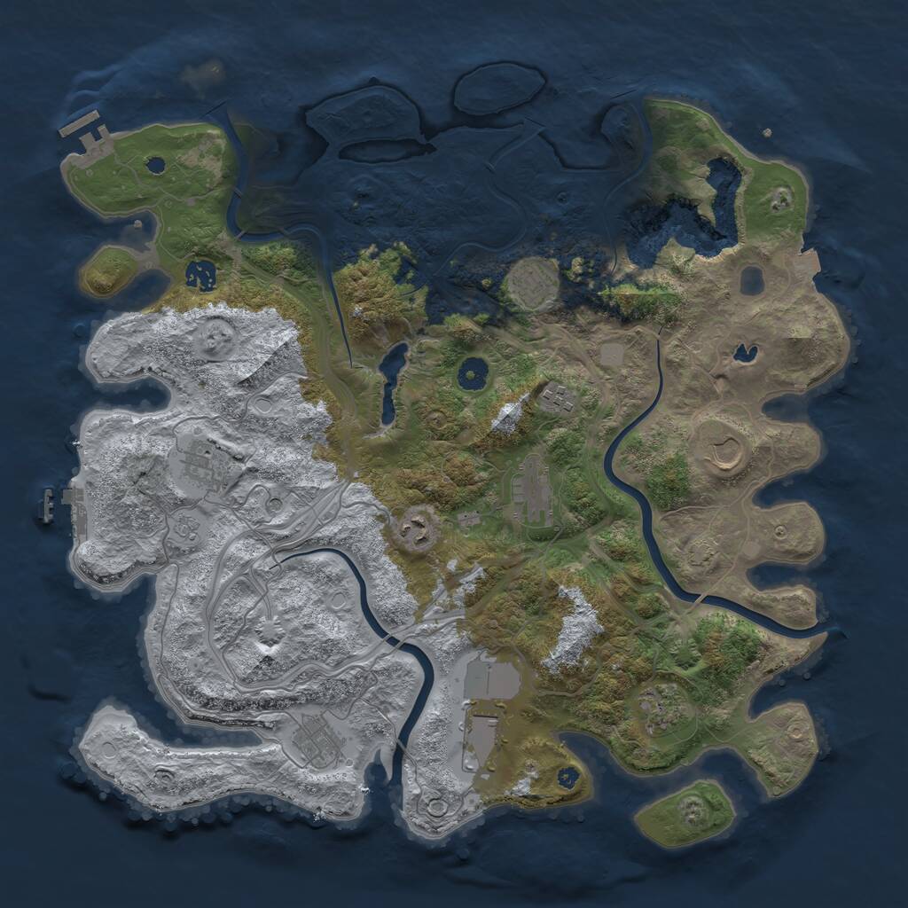 Rust Map: Procedural Map, Size: 4250, Seed: 632682350, 16 Monuments
