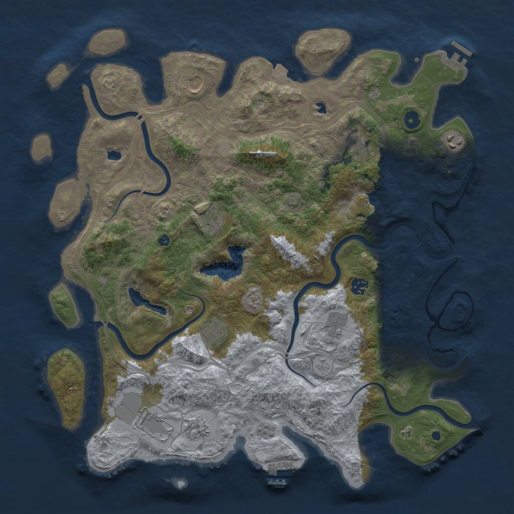 Rust Map: Procedural Map, Size: 4500, Seed: 322128748, 16 Monuments