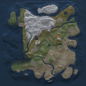 Thumbnail Rust Map: Procedural Map, Size: 3500, Seed: 914836588, 15 Monuments