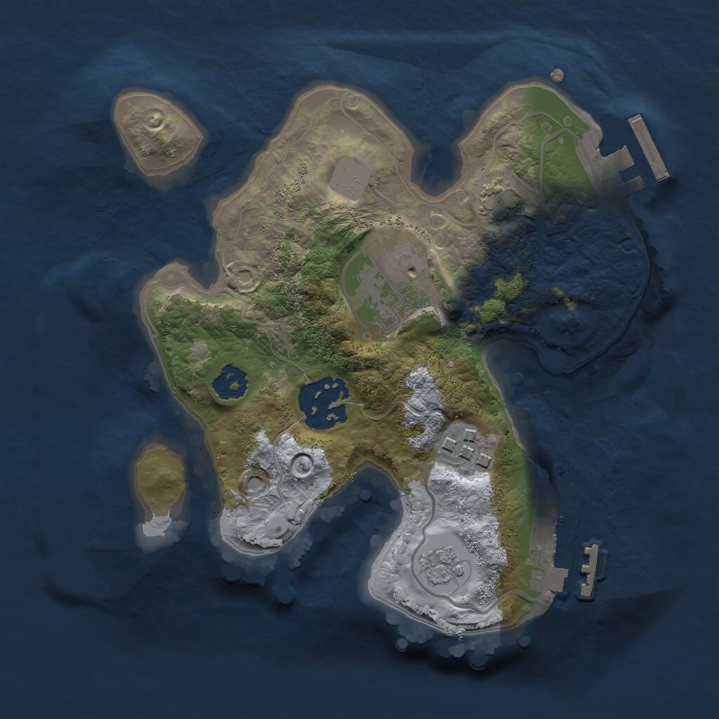 Rust Map: Procedural Map, Size: 2100, Seed: 1732534454, 8 Monuments
