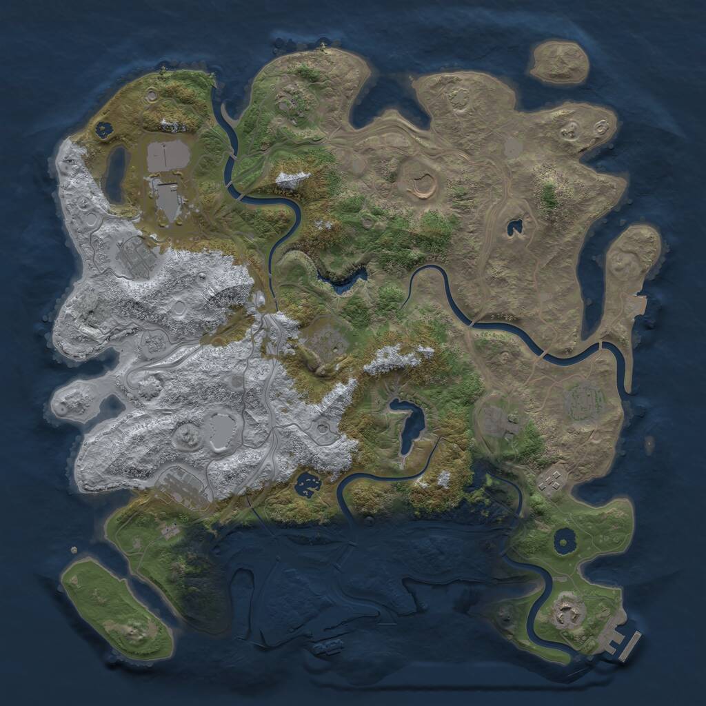 Rust Map: Procedural Map, Size: 4250, Seed: 35786524, 17 Monuments