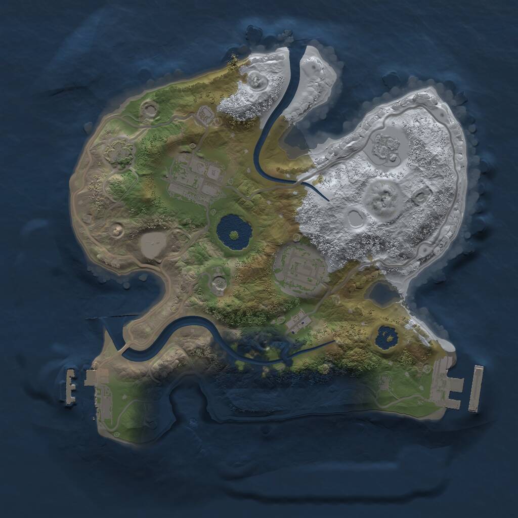 Rust Map: Procedural Map, Size: 2250, Seed: 15328123, 8 Monuments