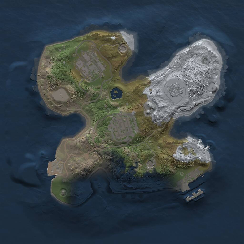 Rust Map: Procedural Map, Size: 2000, Seed: 15328123, 6 Monuments