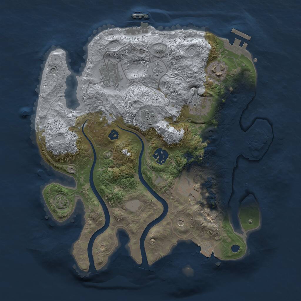 Rust Map: Procedural Map, Size: 3000, Seed: 15307, 12 Monuments