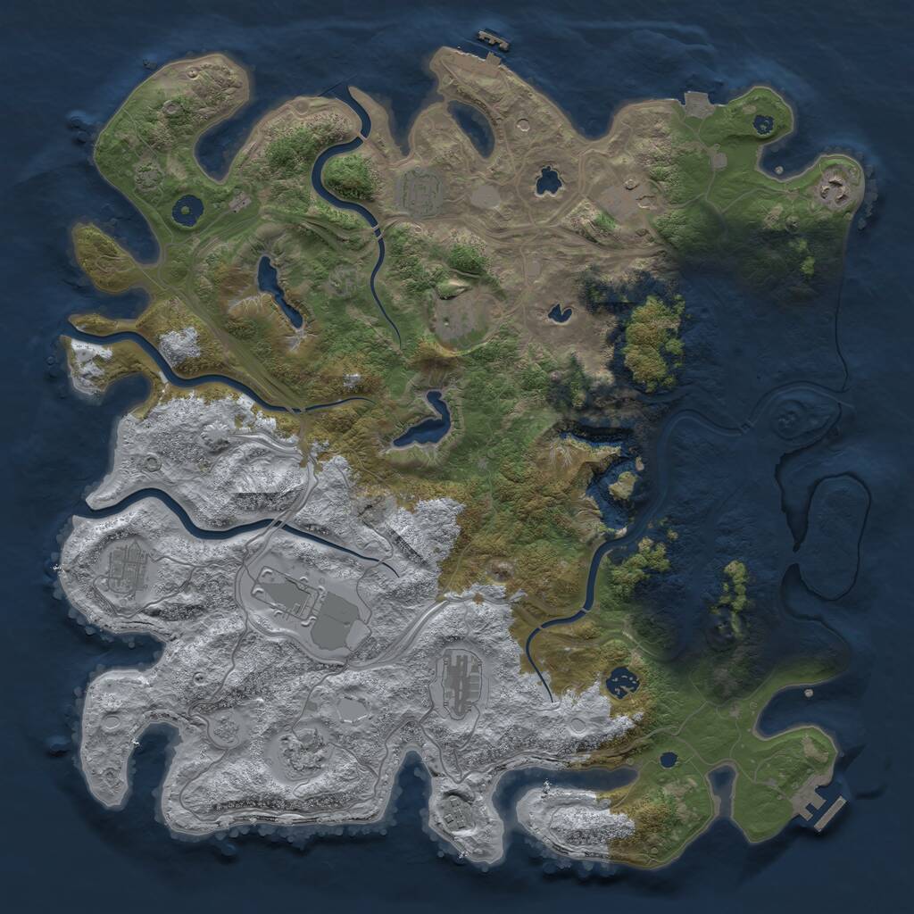 Rust Map: Procedural Map, Size: 4500, Seed: 22415, 16 Monuments