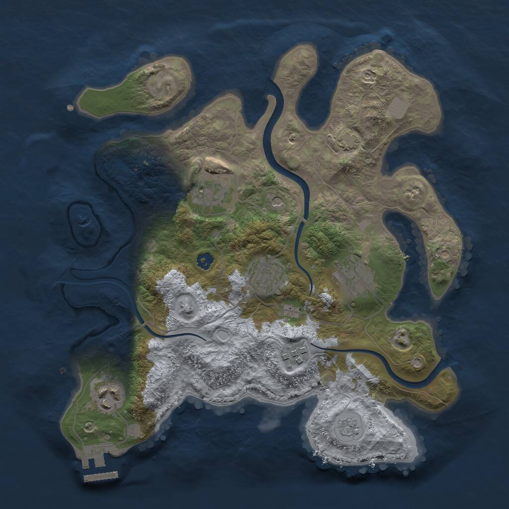 Rust Map: Procedural Map, Size: 3000, Seed: 9241750, 10 Monuments