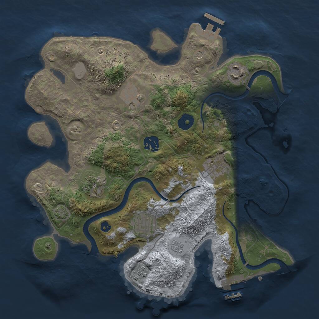 Rust Map: Procedural Map, Size: 3000, Seed: 155290823, 13 Monuments