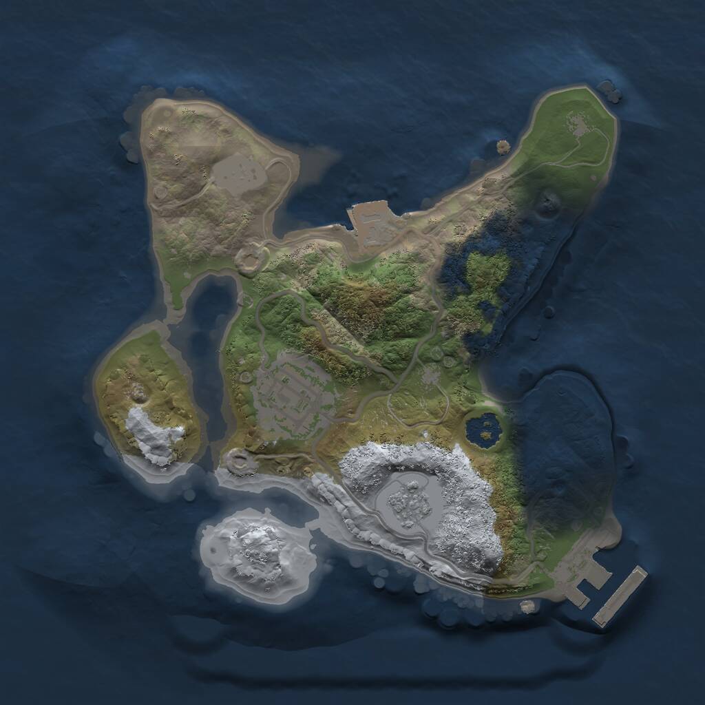 Rust Map: Procedural Map, Size: 2000, Seed: 586250627, 4 Monuments