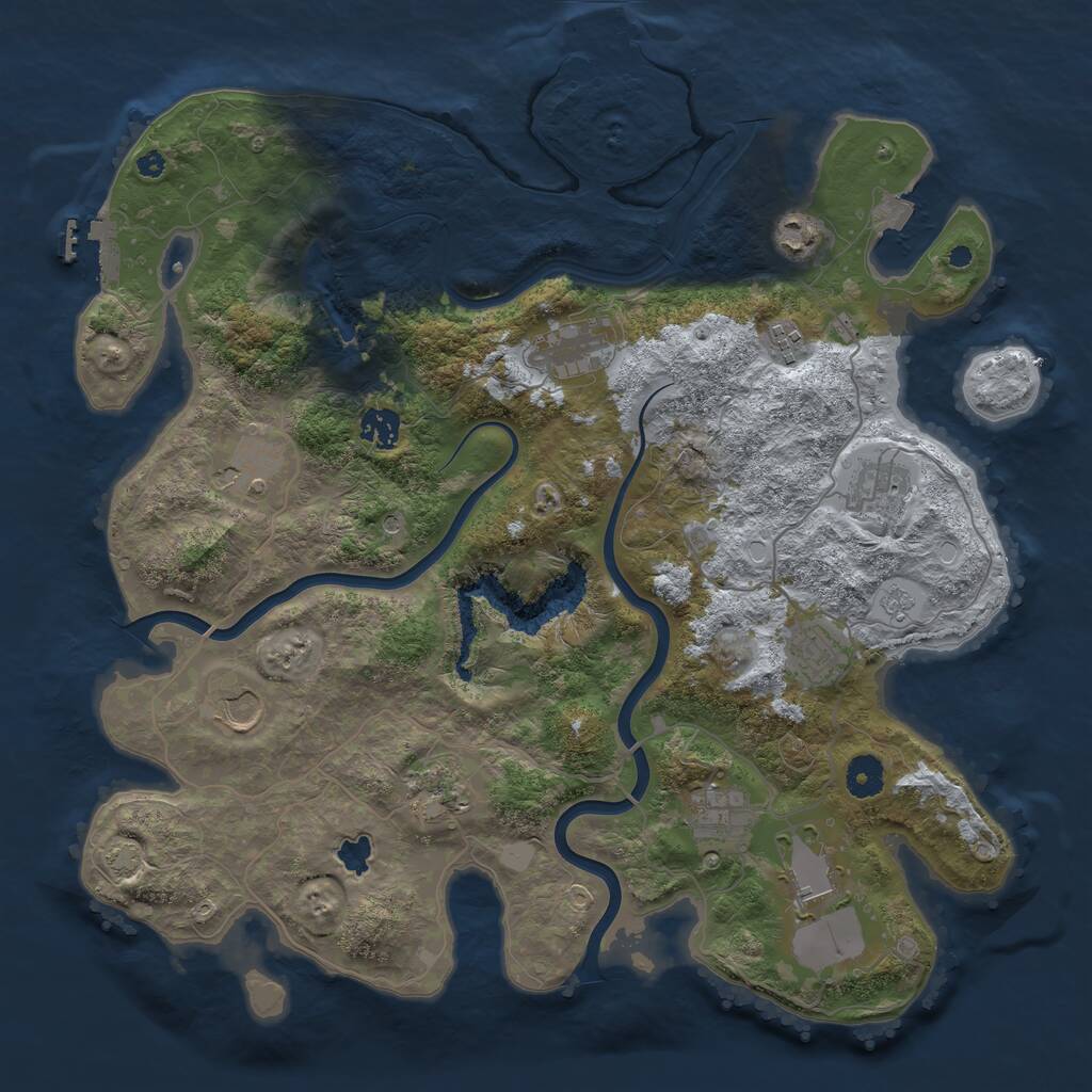 Rust Map: Procedural Map, Size: 4000, Seed: 304626451, 17 Monuments