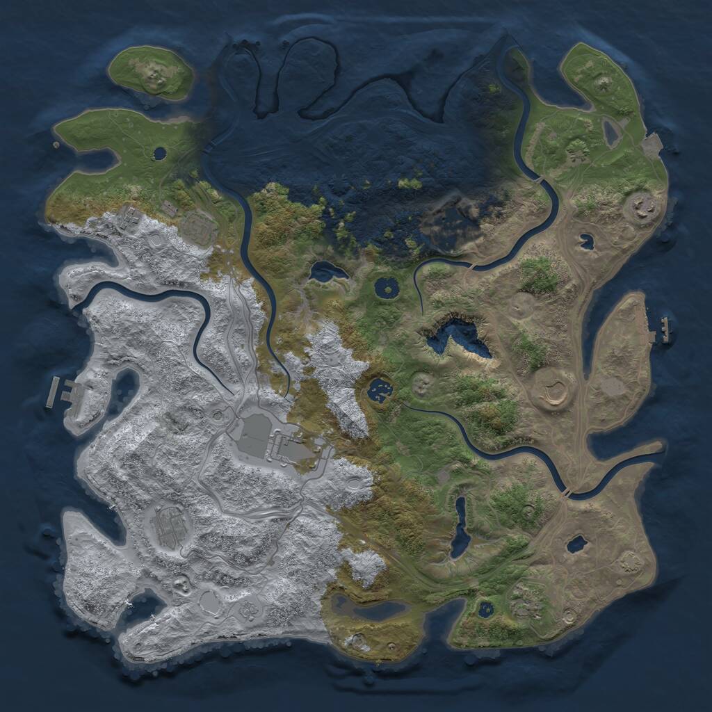 Rust Map: Procedural Map, Size: 4500, Seed: 1513502989, 15 Monuments