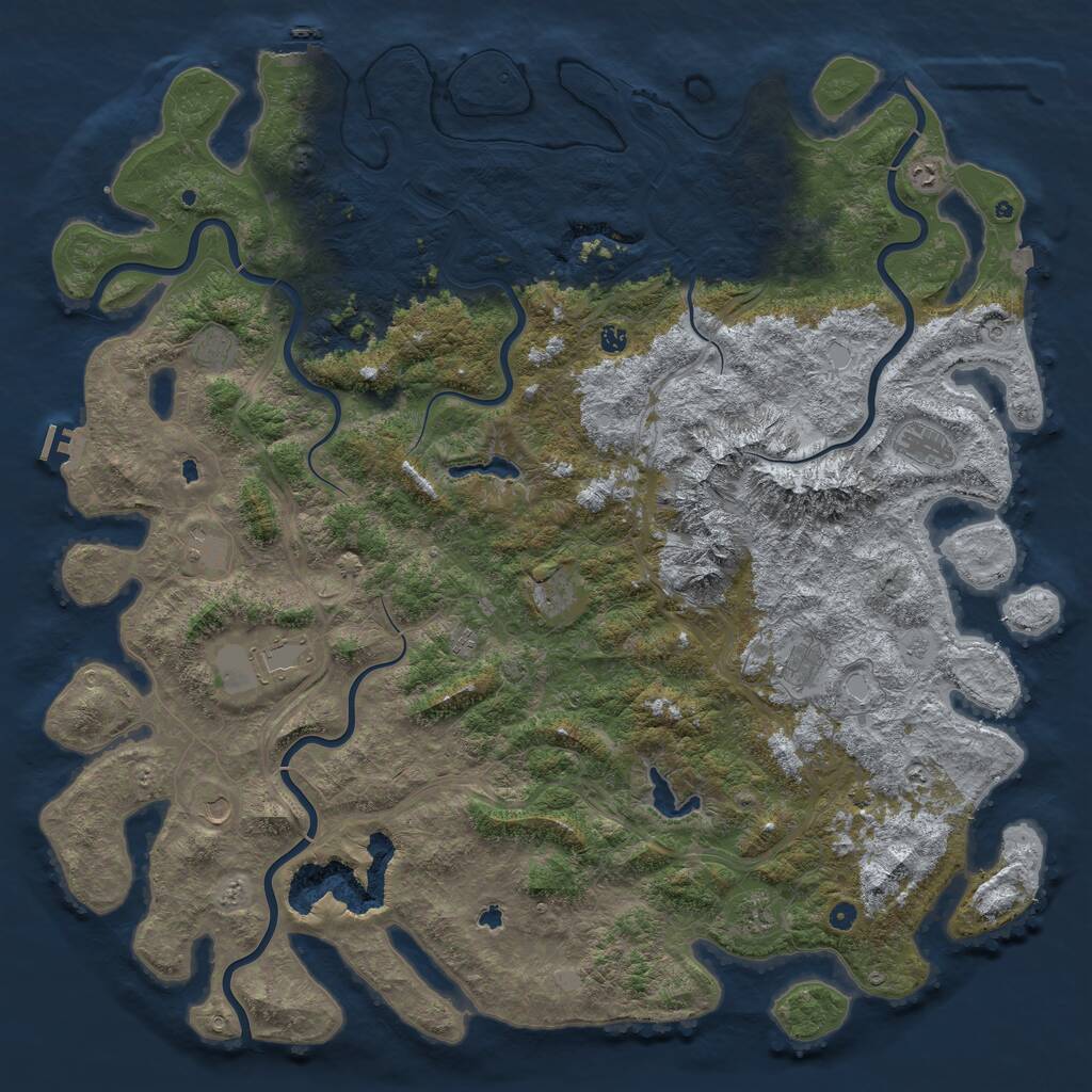 Rust Map: Procedural Map, Size: 6000, Seed: 1504864455, 17 Monuments