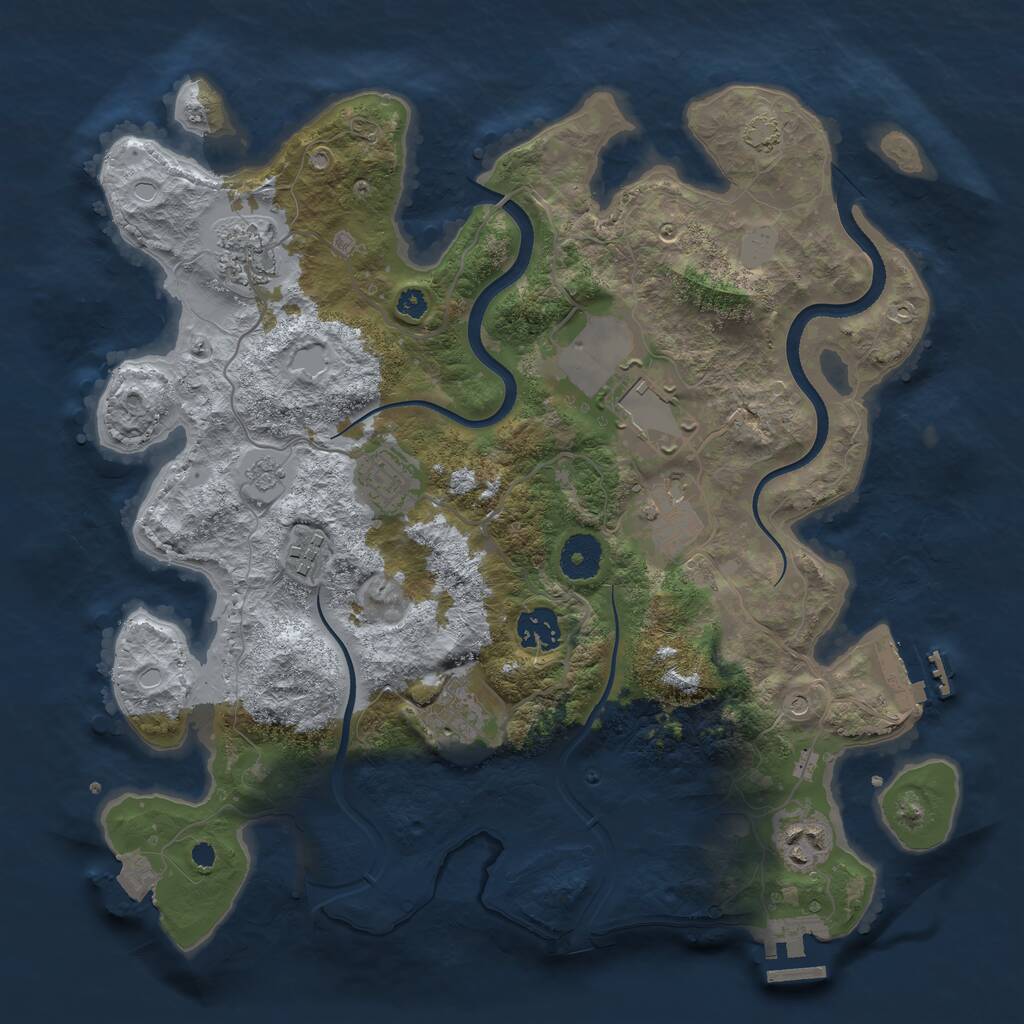 Rust Map: Procedural Map, Size: 3500, Seed: 857301030, 14 Monuments
