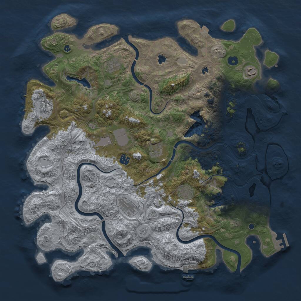 Rust Map: Procedural Map, Size: 4500, Seed: 5515235, 15 Monuments