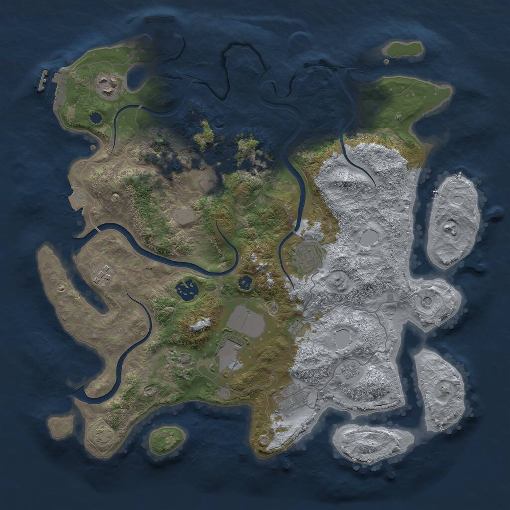 Rust Map: Procedural Map, Size: 3650, Seed: 1667053341, 14 Monuments